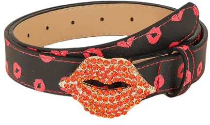 REITINGE Blingbling Taillengürtel Lippenförmige Schnalle Für Street Dance Jean Gürtel Livehouse Punk Taillenkette Strasssteine