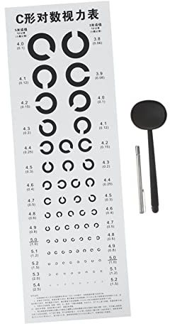 GLEAVI 2sätze Vision Chart Mit Teleskopischer Stange Für Präzise Sehtests Teilig Inkl Abdeckplatte Und C- Chart Für Erwachsene Klare Druckqualität Einfach Aufzuhängen