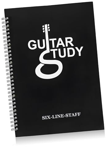 Schwarzes Coil Musikbuch für Gitarrenanfänger, Selbstgemacht Notenbuch A4 | Pp Ausführung, Wasserfest und Verschleißfest, mit Abreißbaren Seiten, Leicht und Tragbar für Tasche oder Rucksack