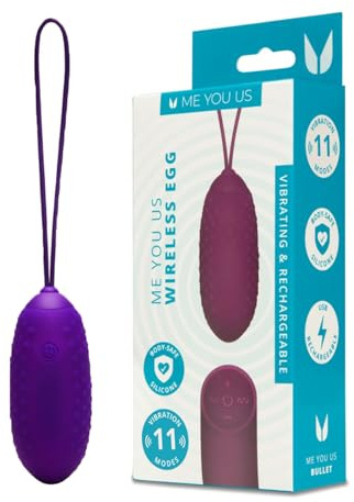 Me You Us Wireless Egg Vibrator – Purple | 11 Vibration Modes, Remote Control, Waterproof, USB Rechargeable, Body-Safe Silicone