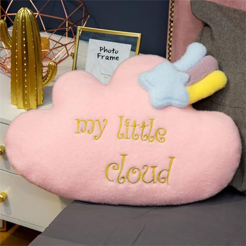Ueiwffzo Kuschelkissen Kindekissen, Weiche Flauschige Wolkenform Zierkissen Sofakissen, Plüsch Kissen Dekokissen für Kinderzimmer Schlafzimmer (Wolke 50 * 30cm)