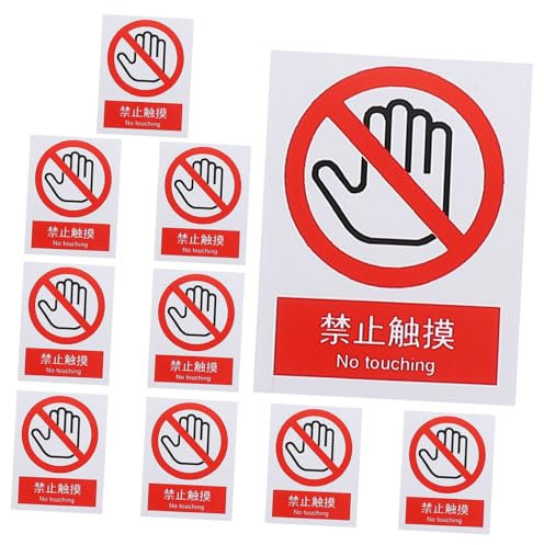ULTECHNOVO 10pièces Lot de Stickers Muraux Ne Toucher pour Équipements Atelier et Usine Panneaux de Sécurité pour Prévention des Accidents