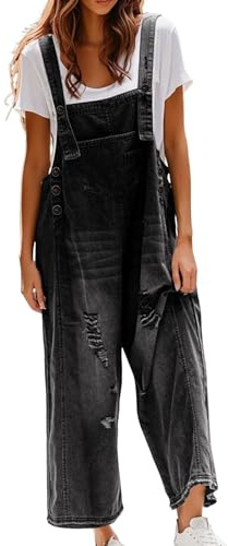 Salopette Donna Jeans Monopezzi Overall Casual Tuta Intera Gamba Larga Morbida Jumpsuit Regolabile Cinghie Playsuit Leggera Salopette Premaman Senza Maniche Oversize Con Tasche Pantaloni in Denim