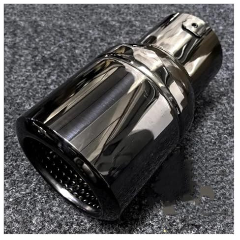 IITA Auspuffendrohr Edelstahl-Auspuffspitze, Auto-Auspuffrohr-Modifikation, Heckkehle, Endrohr, Verstellbarer Winkel Der Bolzenverbindung Auspuffblende Auto(Titanium Black)