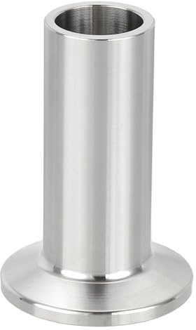 PATIKIL Stainless Steel 304 Sanitary Fitting, Long Weld Clamp Ferrule Pipe Fitting 3/4(19mm) Tube OD Connector 34mm Ferrule Flange OD for Brewery Winery Food Processing