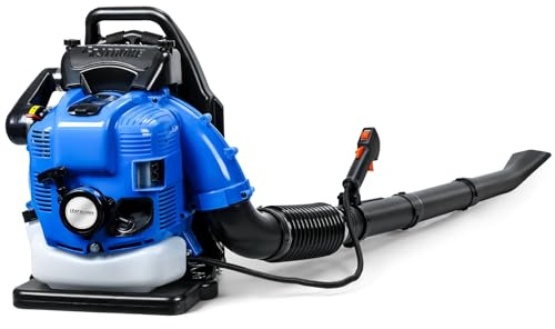 Laubbläser, 75cc 4-Takt Rucksack Laubbläser Gas, Akku-Laubbläser, 205 MPH Hochleistungs-Rasen- und Schneefräse, ergonomischer Gurt für Hausbesitzer & Profis, mühelose Rasenpflege & Schneeräumung