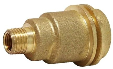 Adaptador de latón POL con puerto de calibre, conector hembra de 1/2 pulgada a macho de 11 mm para tanques de propano y sistemas de gas