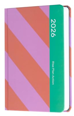 Kalender 2026 Buchkalender Terminplaner 2026 A6 Rise Plan Action by Grupo Erik - Taschenkalender 11 x 15,5 cm Jahreskalender mit Wochenplaner 2026 A6 - Aesthetic Organizer Büro Gadgets