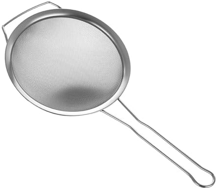 Qianly Passoire Fine à Mailles avec Poignée en Acier Inoxydable Sieve pour Filtrer Grains Égoutter Riz Tamiser Farine Appropriée Cuisine Service Infusion, 55 Cm X 30.5 Cm