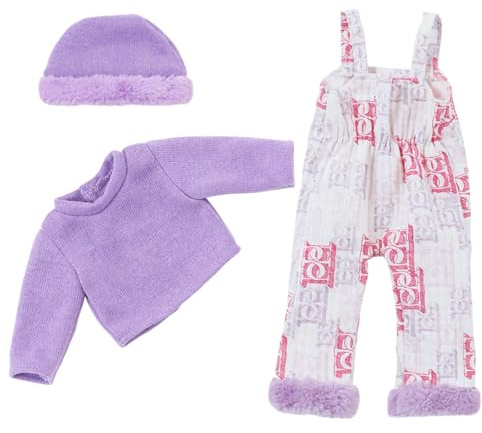 Mehrzweck-Puppen-Nachtwäsche-Set mit langen Ärmeln und Plüsch-Hausschuhen, für den täglichen Gebrauch, 45,7 cm, Puppen-Schränke