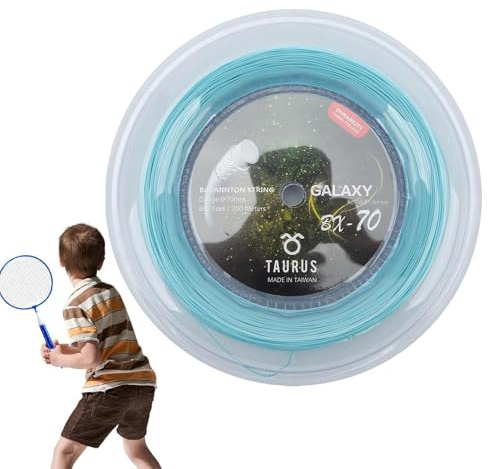 Badmintonsträng – lång badmintonrackettråd, 656 FT hög elastisk nylonmonofilament, 0,66 mm tjocklek, texturerad grov ytterrock | ersättningsracket sträng för nybörjare idrottare amatörer Clu