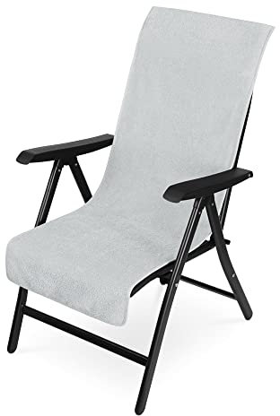 JEMIDI Toalla para Silla de jardín - Funda de algodón Lavable para sillas de Exterior Hamaca Tumbona Plegable de Playa Piscina terraza - 130 x 60 cm