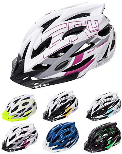 meteor Fahrradhelm Herren Damen Kinder-Helm MTB rollerhelm kinderfahrradhelm Mountainbike rennradhelm Inliner skaterhelm BMX fahradhelm Scooter Jungen Bike Helmet S 52-56 cm Weiß/Grau/Aubergine