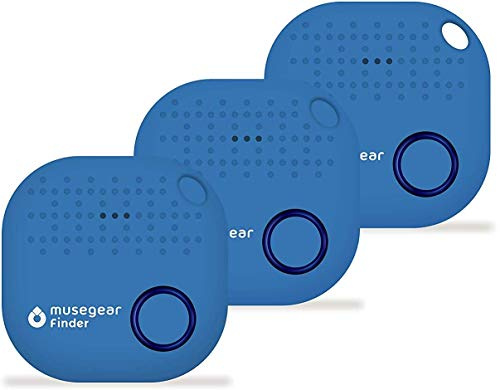 musegear Schlüsselfinder mit Bluetooth App aus Deutschland I Maximaler Datenschutz I hellblau 3er Pack I Für iOS & Android I Schlüssel Finden