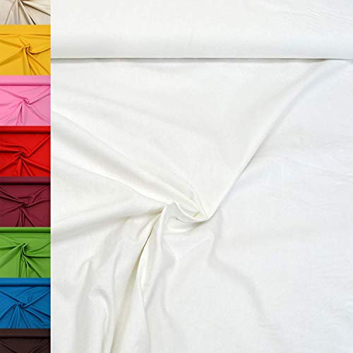 MAGAM-Stoffe Sophie Baumwollstoff Uni 100% Baumwolle Oeko-Tex Meterware 50cm (01. Weiß)