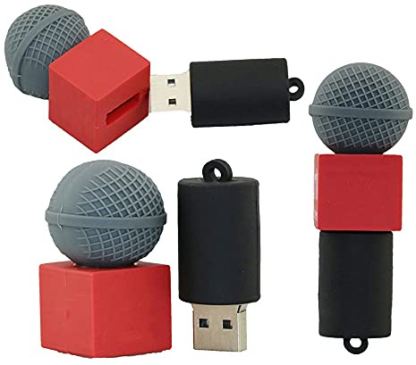 32GB Forma del micrófono Unidad Flash USB U Disco USB 2.0 Datos Disco Flash USB Memoria Stick Pen Unidad de Almacenamiento Dispositivo USB Unidad de Almacenamiento Externo Disco Flash (Rojo)