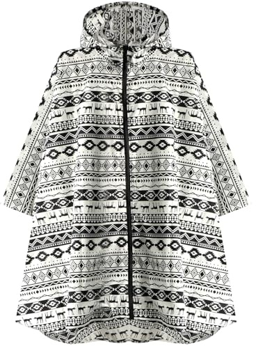Anyoo Leichter wasserdichter atmungsaktiver Ripstop-Poncho mit Kapuze für Outdoor-Aktivitäten