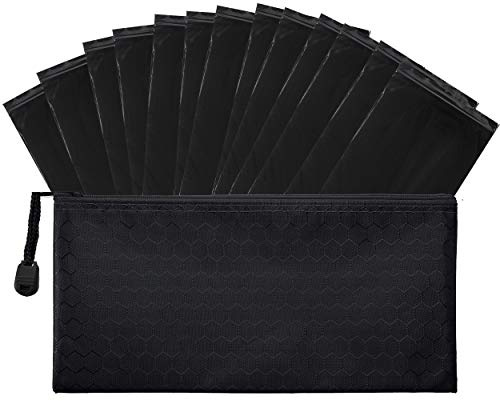 Trail Essentials Feminine Personal Disposal Bags- 100 Black Opaque Bags for Sanitary Disposal, with Purse Pouch. Discreet Disposal for Tampons, Pads, and Liners (Black)