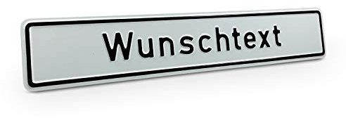 Betriebsausstattung24 Individuelles Parkplatzschild mit Wunschprägung/Wunschtext ohne P-Symbol - Maße 43,0 x 8,0 cm - mit oder ohne Löcher - Aluminium geprägt