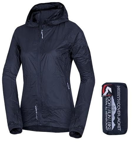 NORTHFINDER Regenjacke Damen, ultraleichte Fahrradjacke Wasserdicht Atmungsaktiv 5000 mm, Faltbare Windjacke, Regenjacken, Funktionsjacke, Windbreaker NORTHCOVER