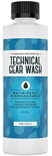 [5 Loads] Technical Gear Wash Performance Detergent for Renewed Clothing Appearance - Concentrated & Safe Jacket Detergent to Maintain DWR Gear - Water Repellent Wash for Clothing - USA Made - 8 oz