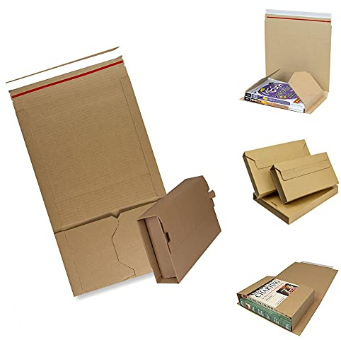 BBP Express Cardboard Book Wrap Postal Parcel Mailers C2 C3 C4 A4 C5 A3 (243x163x39mm - Small, 5 x Book-Wraps)