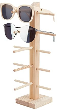 PH PandaHall Expositor de Gafas, Soporte de Montura de Gafas de Sol de Madera Soporte de Rack de Gafas de Venta al por menor de Mesa para la Venta, Casa, Exposición