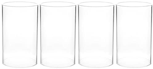 BESPORTBLE Replacement Light Glass 4 Stücke Glaszylinder Teelichtgläser Windlichtgläser Ersatz Transparente Kerzenhalter für Party Tischdeko 20X7CM Replacement Glass Tube Replacement Glass Tube