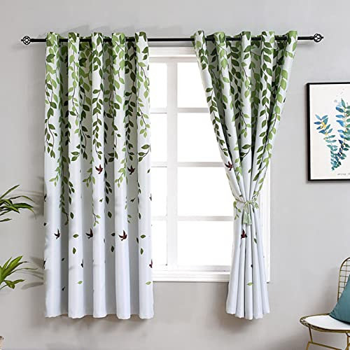 MANQILE Gelbe Stickerei Tüll Vorhänge für Wohnzimmer Schlafzimmer Romantische Gardine für Fenster Küchengarn Voile Vorhänge