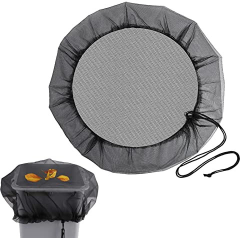 pologmase Copertura a rete per barili di pioggia, Schermo di rete per barili di pioggia con clip in acciaio inossidabile, Copertura per barili di pioggia, Copertura in rete per serbatoio dell'acqua,