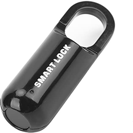 Cadenas à Empreinte Digitale pour Valise avec 10 Jeux D' Digitales, Rechargeable par USB, Déverrouillage 1000 Fois, Corps en Alliage de Zinc (BLACK)