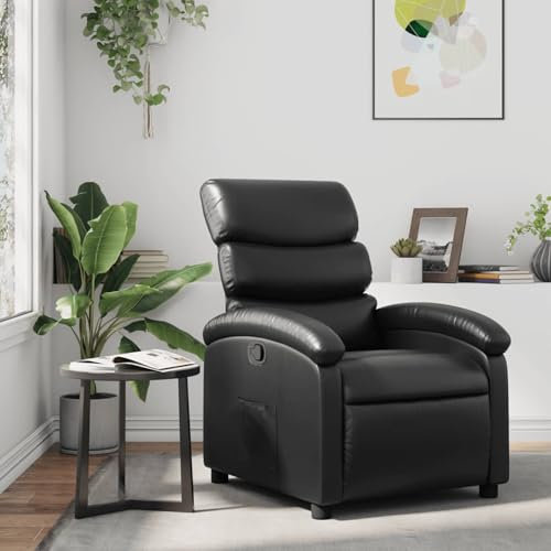 Camerina Relaxsessel Schwarz Kunstleder Stoff Tv Sessel Mit Liegefunktion Sessel Mit Schlaffunktion