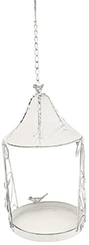BESPORTBLE 1pièce Mangeoire Suspendue pour Oiseaux Blanc Conteneur Alimentaire Décoratif pour Jardin pour Canaris Et Petits Oiseaux