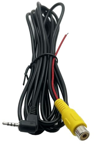 jasavdio RCA to 2.5mm AV-in Cable with Trigge 2.5mm Angle Reversing Camera Male Plug to RCA AV-in Adapter Cable