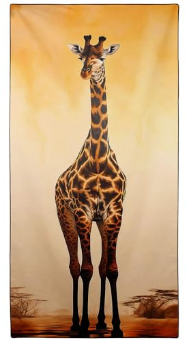 YISUMEI Mikrofaser Strandtuch XXL, Strandhandtuch Leicht Badehandtuch Schnelltrocknend, Giraffe, 180 x 90 cm
