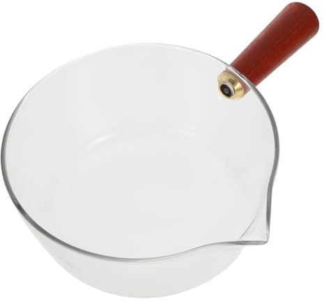 LABRIMP Olla Para Calentar Leche Grande Mango De Vidrio, Olla Multiusos De Cocina Para Bebés y Fideos, Cacerola Doméstica Fondo Plano Para Sopa y Estofado