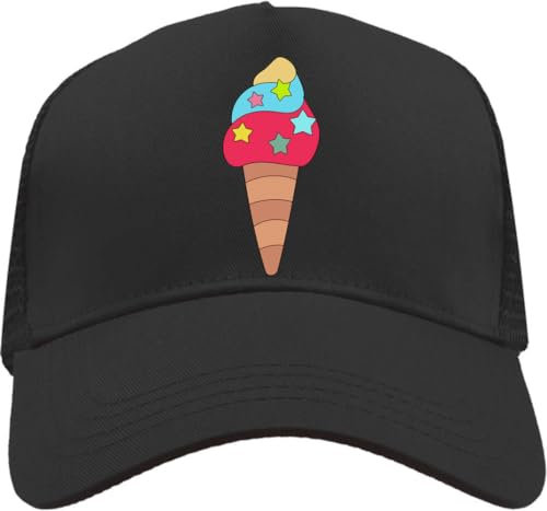 Functon+ Casquette de camionneur réglable avec dos en maille Motif licorne magique Noir, Noir , Taille unique