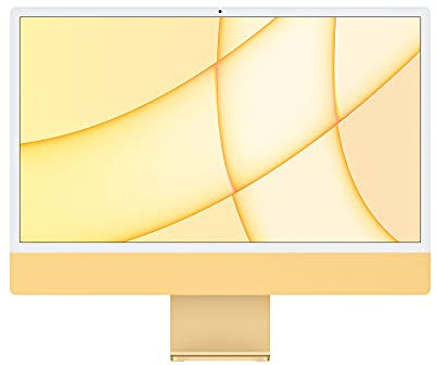 2021 Apple iMac con Apple M1 chip con 8-core CPU (24-pulgadas, 8GB RAM, 256GB SSD) (QWERTY Italian) Amarillo (Reacondicionado)