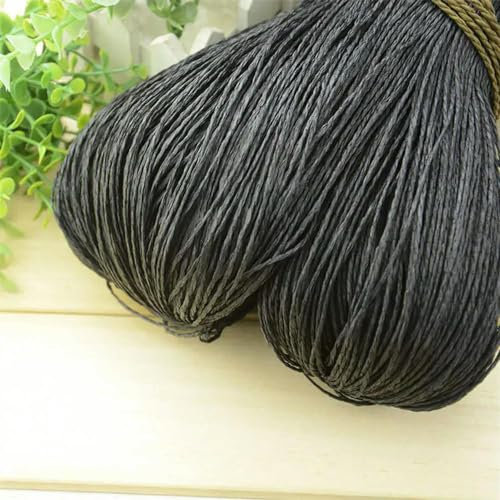 Hilo de paja de rafia natural de verano de 600 m, hilo de paja de papel de ganchillo, manualidades para hacer manualidades, para tejer sombreros, bolsos, cestas, material de ratán