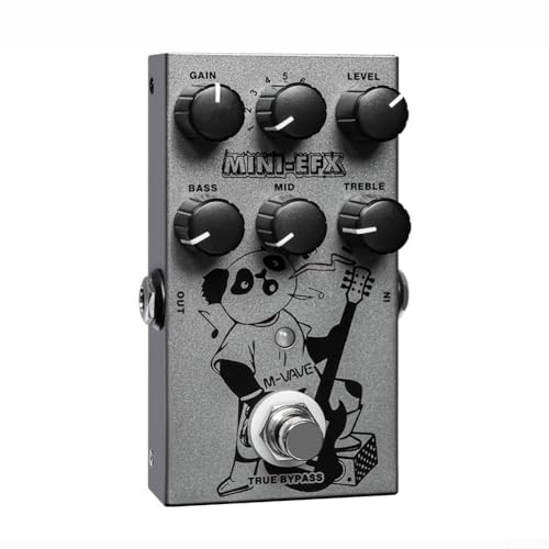 Zoegneer E-Gitarren-Distortion-Pedal mit 9 Tonauswahlen und 3-Band-EQ-Einsteller für einzigartige Klangerzeugung für MVAVE