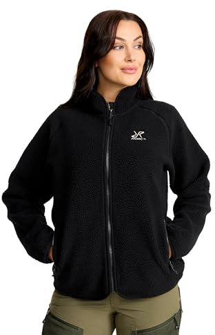 RevolutionRace Canyon Full-Zip Pile Fleece für Damen, Outdoor Fleecejacken perfekt für Wanderungen und Outdoor-Abenteuer, Black, XXL
