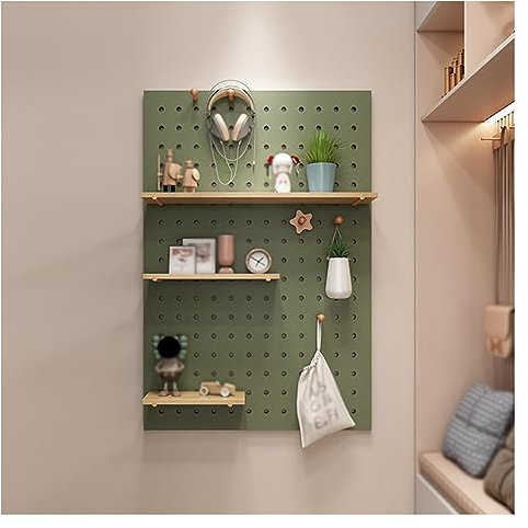 Panneau de rangement mural perforé, kit de panneaux d'organisation muraux perforés pour chambre à coucher, bureau, salle de bain, rangement, panneaux d'affichage muraux avec étagère combinée