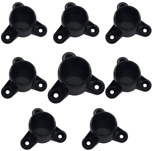 ANPTGHT 1-1/2 PVC Table Leg Cap Fittings, PVC Furniture Grade Rod Holder Projects for Schedule 40 PVC Pipe, Support Feet for Building Furniture Greenhouse Shed Table, No Screws (Black-Pack of 8)