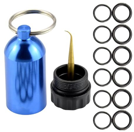 Tauch-O-Ringe – Set mit 12 O-Ringen, Mini-Tauchflasche | Schlüsselanhänger für Unterwasserflasche mit O-Ringen, Gehäuse aus Aluminium-Legierung, passt auf die meisten