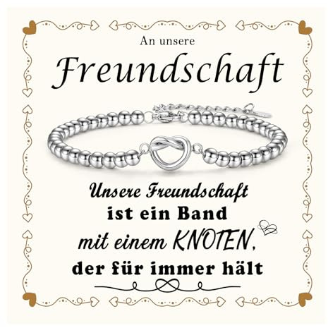 EYQV Freundschaft Geschenke, Freundschaftsarmband mit Herz-Knoten, Liebvolles Freundschaft Geschenk, Armband Geburtstagsgeschenk für beste Freundin zum Geburtstag Weihnachten Abschluss Jahrestag