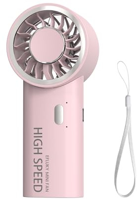efluky Handheld Fan, Mini High Speed Fan USB Rechargeable Fans with 5 Speeds, Portable Hand held Fan Desk Desktop Fans for Home Office Bedroom Outdoor Travel