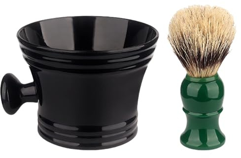 Set di pennelli da barba, ciotola di sapone da barba, ciotola di schiuma da barba, tazza da barba con spazzola da barba Crea ricca crema da barba per gli uomini Set da barba bagnato per gli uomini