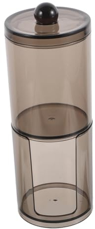 WOONEKY Organizador de y Bastoncillos Negro Caja Redonda de Doble Capa con Tapa Dispensador para Baño y Maquillaje Contenedor Compacto para y Discos de