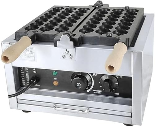 Electric Bubble Skewer Waffle Ball Machine, 1400W Non-Stick Ball Shape Waffle Iron Skewer, Double-heating Stainless Steel Egg Cake Machine with Time & Temp Control, for Home Kitchen Snack Pancake OF