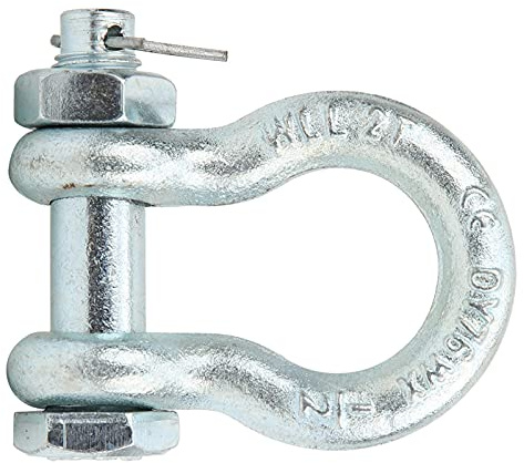 DEWIN Bow Anchor D Shackle，D Bow Ring Shackle Alloy Steel Galvanized 2T Anchor Shackles for Heavy Duty Rigging Hauling Steel Chain Link (3.25t)